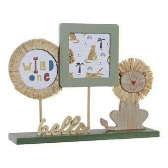 Photo frame DKD Home Decor Lion Multiple Crystal Aluminium Multicolour Boys MDF Wood (30 x 6 x 23 cm)