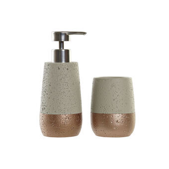 Bath Set DKD Home Decor 8424001811434 Grey Cement Copper (7 x 7 x 19 cm)