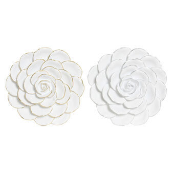 Wall Decoration DKD Home Decor Flower Resin (2 pcs) (32 x 8 x 32 cm)