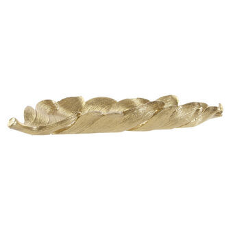 Tray DKD Home Decor S3017331 Sheet Golden Resin Leaf of a plant (39 x 18 x 4.7 cm) (39 cm)