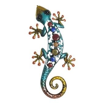 Decorative Figure DKD Home Decor Metal Lizard (20 x 4 x 43 cm)