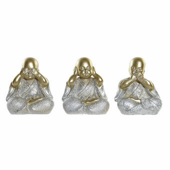 Decorative Figure DKD Home Decor Resin Monk (3 pcs) (10.5 x 6 x 12 cm)