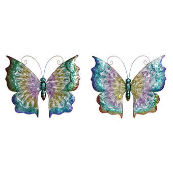 Wall Decoration DKD Home Decor Metal Butterfly (2 pcs) (58 x 4 x 48 cm)