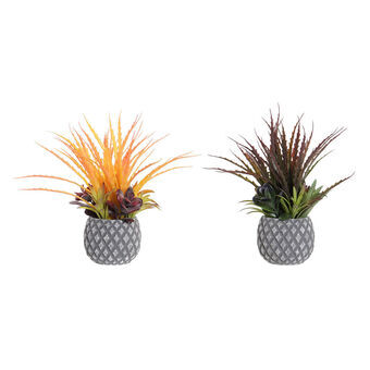 Decorative Plant DKD Home Decor Orange Pink Stoneware Polypropylene (PP) (2 pcs) (31 x 28 x 29 cm)