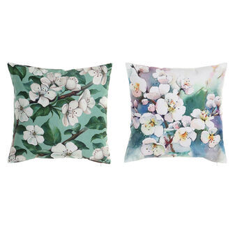 Cushion DKD Home Decor Polyester Flowers (45 x 10 x 45 cm) (2 Units)