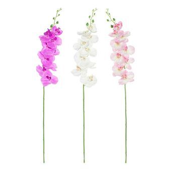 Decorative Flowers DKD Home Decor White Pink Polyester Plastic Lilac (3 pcs) (14 x 7 x 91 cm)