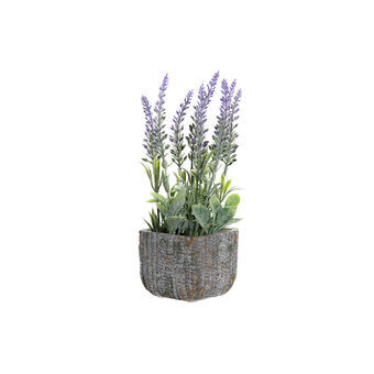 Plant pot DKD Home Decor Lilac Cement Green PVC Lavendar (9 x 9 x 26 cm)