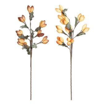 Decorative Flowers DKD Home Decor Yellow Orange EVA (Ethylvynilacetate) (2 pcs)