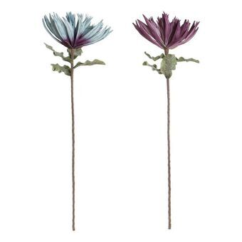 Decorative Flowers DKD Home Decor Blue EVA (Ethylvynilacetate) Lilac (2 pcs) (25 x 25 x 83 cm)