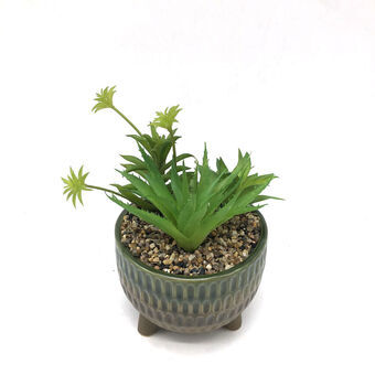 Decorative Plant DKD Home Decor Green PVC Stoneware (16.6 x 16.6 x 24 cm)