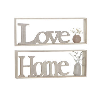 Decorative Figure DKD Home Decor Natural MDF (40 x 4,5 x 15 cm) (2 Units)