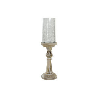 Circular Candelabra with Stand DKD Home Decor Crystal Brown Transparent Mango wood (14 x 14 x 50 cm)