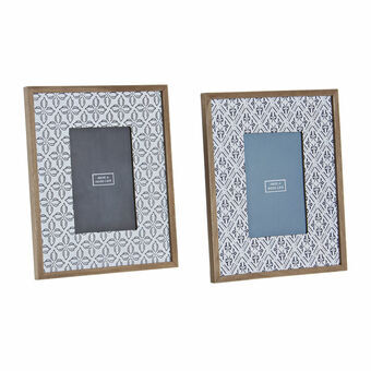 Photo frame DKD Home Decor 8424001836192 Crystal Mosaic Natural Blue MDF Wood Mediterranean (20 x 0,8 x 25 cm) (2 Units)