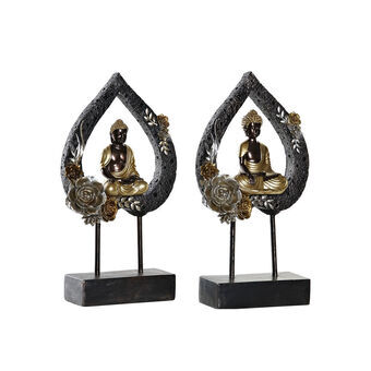 Decorative Figure DKD Home Decor Metal Resin Buddha (2 pcs) (19 x 7.7 x 35 cm)