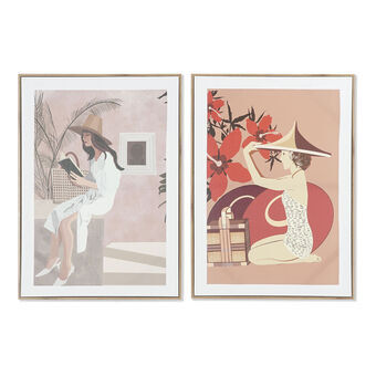 Painting DKD Home Decor Lady (2 pcs) (50 x 3 x 70 cm)