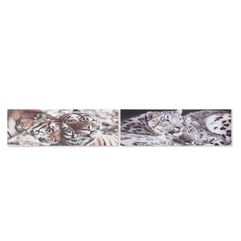 Painting DKD Home Decor Pinewood Tiger Canvas (2 pcs) (135 x 2.5 x 45 cm)