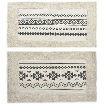 Carpet DKD Home Decor White Black Cotton Ethnic (2 pcs) (70 x 40 x 1 cm)