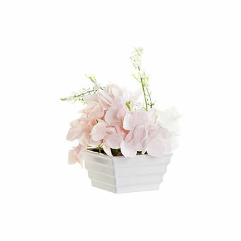 Plant pot DKD Home Decor White Green Pink PVC Cloth (20 x 17 x 24 cm)