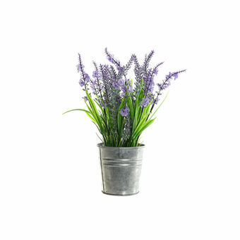 Plant pot DKD Home Decor Green Metal Cloth Light mauve (18 x 18 x 28 cm)