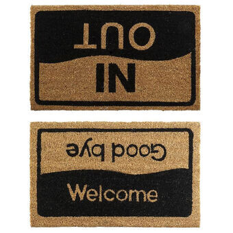 Doormat DKD Home Decor Welcome Black Fibre Natural (2 pcs) (60 x 40 x 1.5 cm)