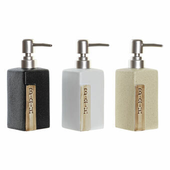 Soap Dispenser DKD Home Decor White Black ABS Stoneware Ocre Boho (3 pcs)