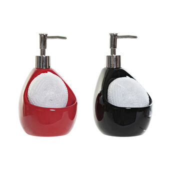 Soap Dispenser DKD Home Decor Kitchen Red Black Dolomite (10,5 x 10,7 x 17,6 cm) (2 Units)