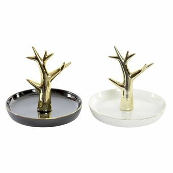 Ring Holder DKD Home Decor Porcelain Tree (13 x 13 x 11 cm) (2 pcs)