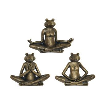 Decorative Figure DKD Home Decor Resin Frog Aged finish (3 pcs) (17.5 x 5.5 x 12 cm)