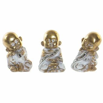 Decorative Figure DKD Home Decor Resin Crystal Monk (3 pcs) (7 x 6 x 10 cm)