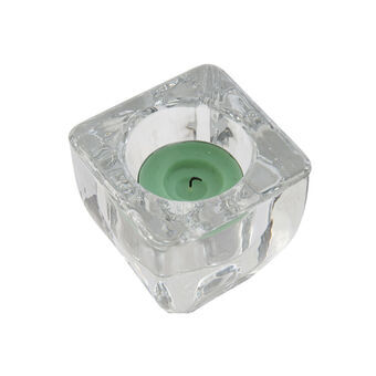 Candleholder DKD Home Decor Crystal Transparent (6,5 x 6,5 x 7,5 cm)