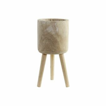 Planter DKD Home Decor Wood Natural (24 x 24 x 49 cm)