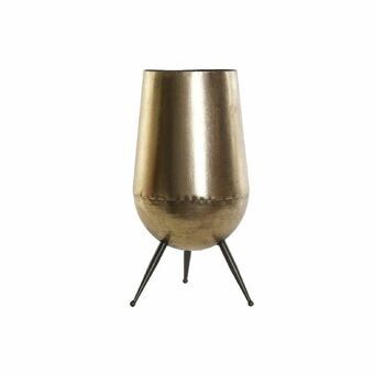 Planter DKD Home Decor Black Golden Metal (26.5 x 26.5 x 47 cm)