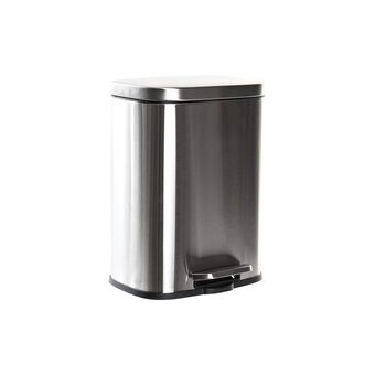 Rubbish Bin DKD Home Decor Silver Stainless steel Basic (28,6 x 25,2 x 38,4 cm) (12 L)