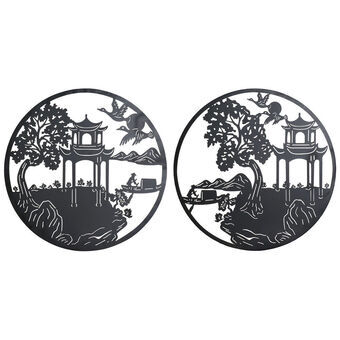 Wall Decoration DKD Home Decor Metal (2 pcs) (60 x 1 x 60 cm)