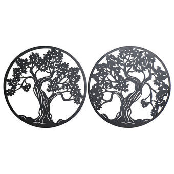 Wall Decoration DKD Home Decor Tree Metal (2 pcs) (60 x 1 x 60 cm)