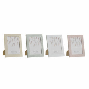 Photo frame DKD Home Decor Urban Crystal Beige Pink White Green PS (19,5 x 2 x 24,5 cm) (4 Units)