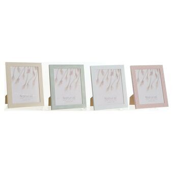 Photo frame DKD Home Decor Urban Crystal Beige Pink White Green PS (24,5 x 2 x 29,7 cm) (4 Units)