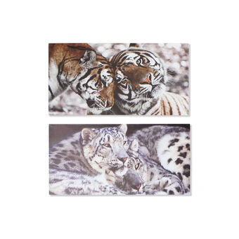 Painting DKD Home Decor Tiger (80 x 1.8 x 40 cm) (2 pcs)