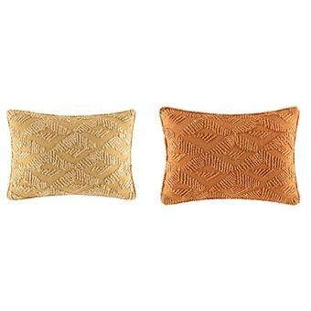 Cushion DKD Home Decor Orange Polyester Cotton Yellow Indian Man (50 x 10 x 30 cm) (2 Units)