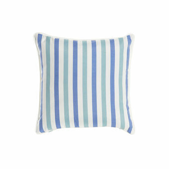 Cushion DKD Home Decor Stripes White Navy Blue (40 x 10 x 40 cm)