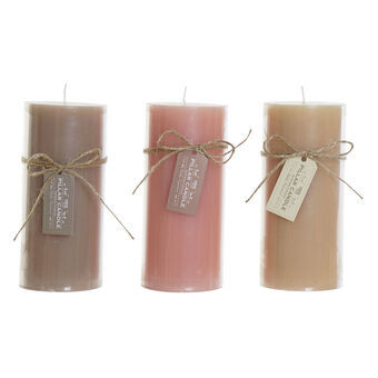 Candle DKD Home Decor Wax Basic (6,5 x 6,5 x 15 cm) (3 Units)