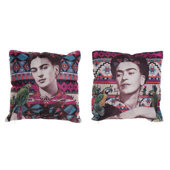 Cushion DKD Home Decor Frida Kahlo Multicolour Polyester (2 pcs) (45 x 10 x 45 cm)