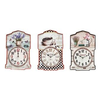 Wall Clock DKD Home Decor Iron (30 x 4 x 56 cm) (3 pcs)