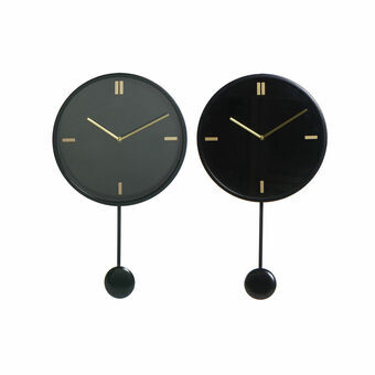 Wall Clock DKD Home Decor Black Green Iron MDF Wood (35 x 6 x 70 cm) (2 pcs)