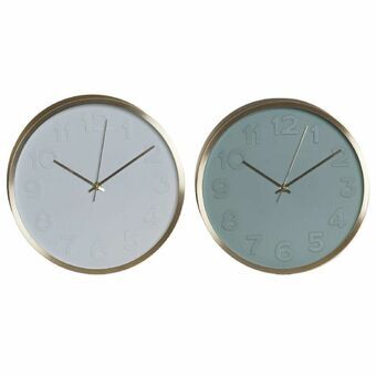 Wall Clock DKD Home Decor Aluminium White Green (30 x 4 x 30 cm) (2 pcs)