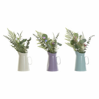 Decorative Plant DKD Home Decor Beige Metal Lilac Polyethylene Green (3 pcs) (17 x 17 x 41 cm)