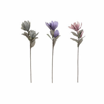 Decorative Flower DKD Home Decor Grey Pink EVA (Ethylvynilacetate) Lilac (3 pcs) (25 x 25 x 95 cm)