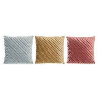 Cushion DKD Home Decor Pink Polyester Mustard (45 x 10 x 45 cm) (3) (3 Units)