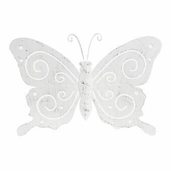 Wall Decoration DKD Home Decor Metal White Butterfly (47 x 3 x 34 cm)