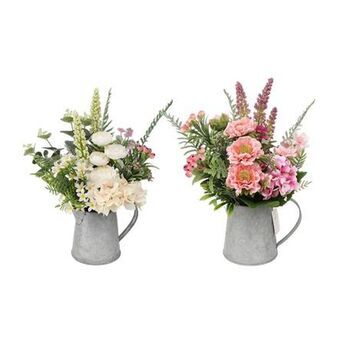 Decorative Plant DKD Home Decor Pink Polyethylene White Iron (15 x 15 x 36 cm) (2 pcs)